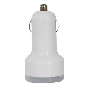 White Dual USB Universal Adapter Car Charger